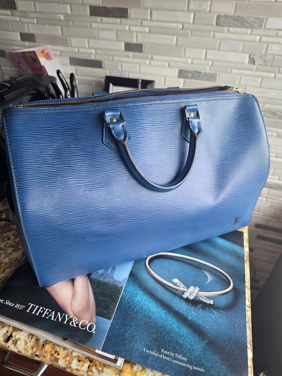 Louis Vuitton Handbags - Blue EPI LOUIS VUITTON Women's Bag - Large Size 14 Inches (W) Length 10.5